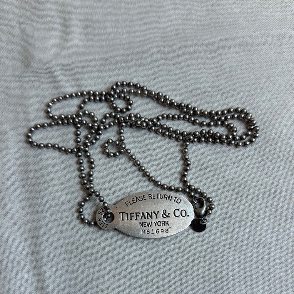 Tiffany & Co. Signature Return to Tiffany Dog Tag Beaded Necklace